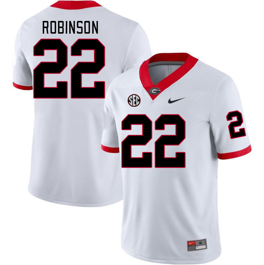 Men #22 Branson Robinson Georgia Bulldogs College Football Jerseys Stitched-White